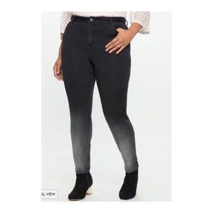 Eloquii Black to Gray fade ombré jeans